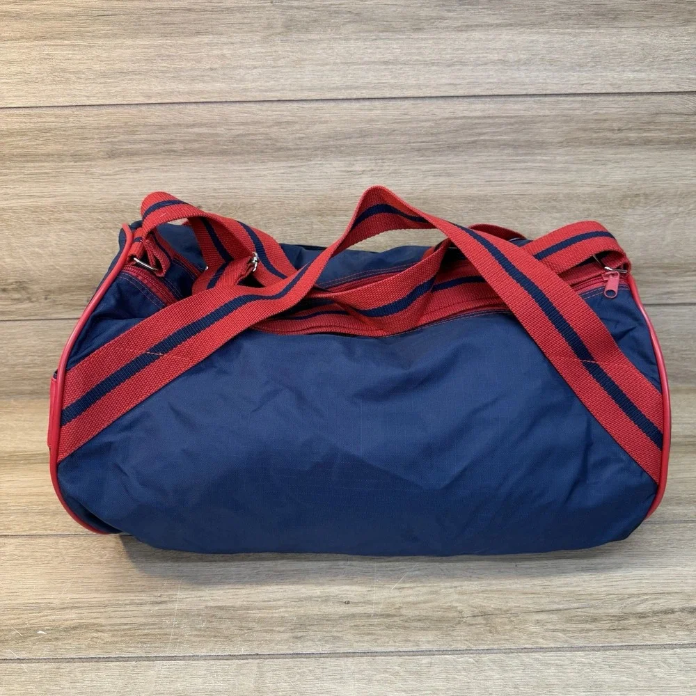 GAP Athletic Nylon Gym Duffle Bag Navy Blue Red Striped Retro 90s Style Travel